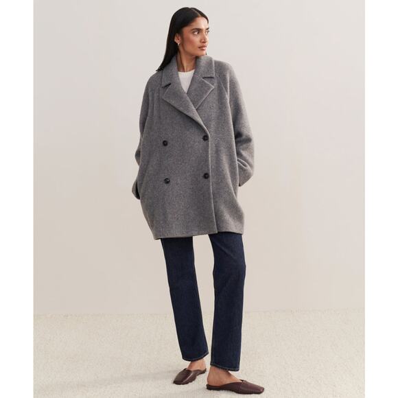 JENNI KAYNE Caroline wool Coat Heather Grey L - Picture 4 of 12